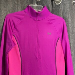 Under Armour Magenta and Neon Pink Quarter-Zip Top